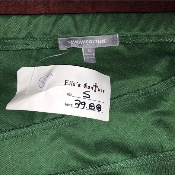 NEW- WOW COUTURE cocktail Green, Embellish Strapless Dress, Size Small - Picture 5 of 6